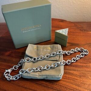 NWOT Judith Ripka Textured Rolo Cable Link Necklace 18”